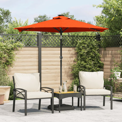 vidaXL Parasol avec LED et mât en acier Terracotta 225x225x212 cm