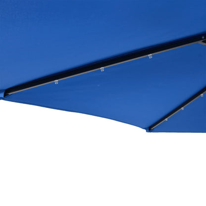 vidaXL Parasol avec LED et mât en acier Bleu azur 225x225x212 cm