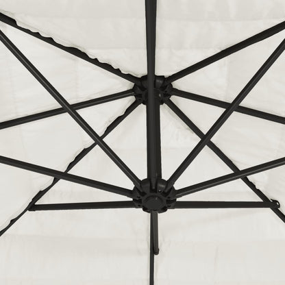 vidaXL Sonnenschirm mit Stahlmast Weiß 269x269x235 cm