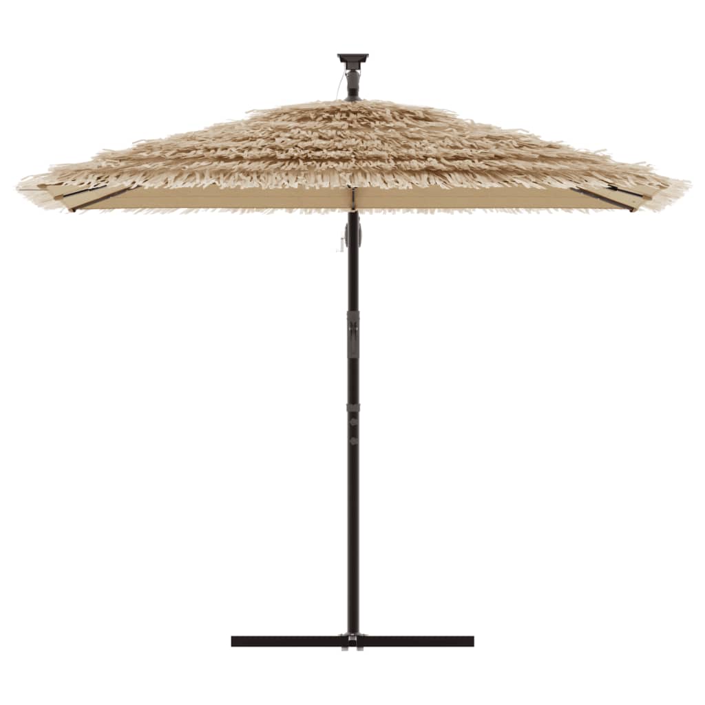 vidaXL Sonnenschirm mit LED und Stahlmast Braun 246x246x230 cm