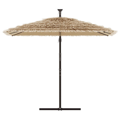 vidaXL Sonnenschirm mit LED und Stahlmast Braun 246x246x230 cm