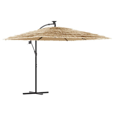 vidaXL Sonnenschirm mit LED und Stahlmast Braun 269x269x235 cm
