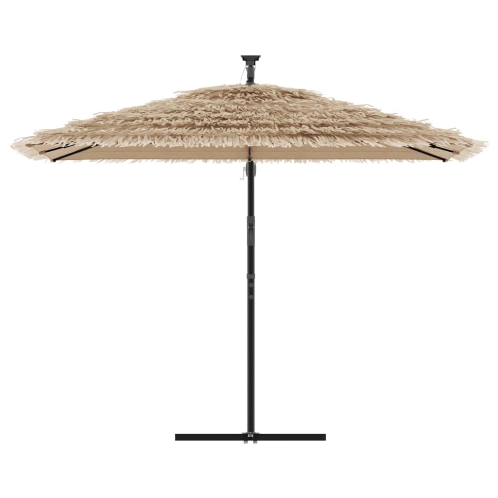 vidaXL Sonnenschirm mit LED und Stahlmast Braun 290x290x238 cm