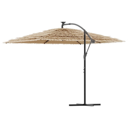 vidaXL Sonnenschirm mit LED und Stahlmast Braun 290x290x238 cm