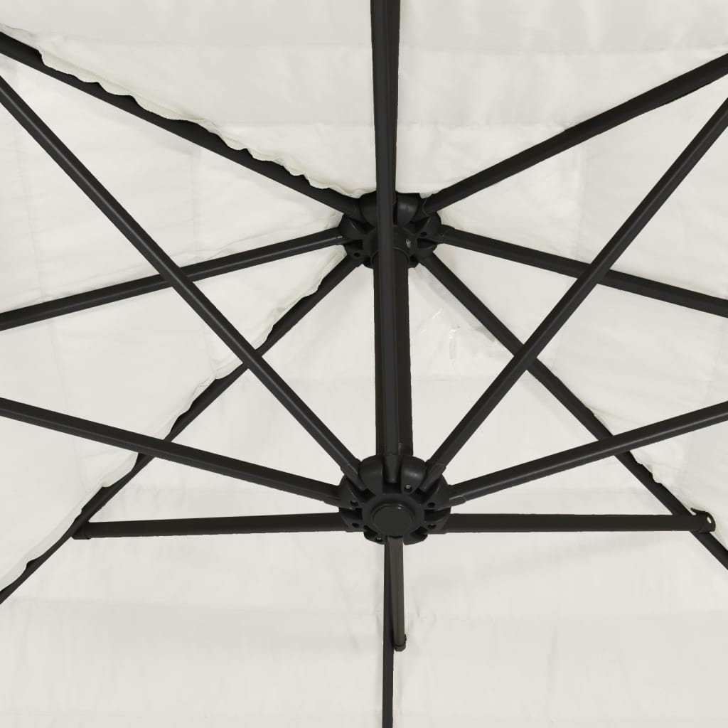 vidaXL Sonnenschirm mit Stahlmast Weiß 248x248x248 cm