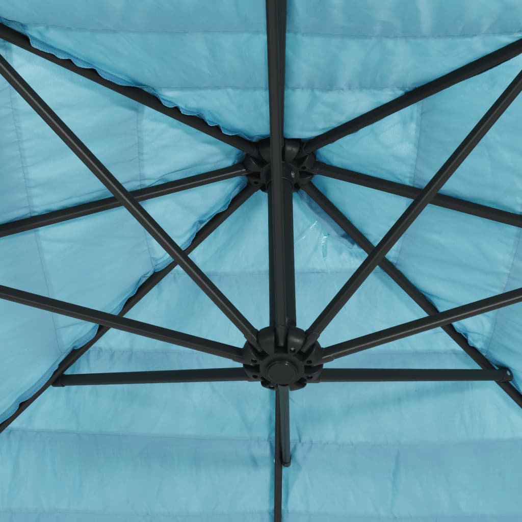 vidaXL Parasol avec mât en acier bleu 223x223x213 cm