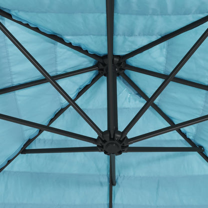 vidaXL Parasol avec mât en acier bleu 223x223x213 cm