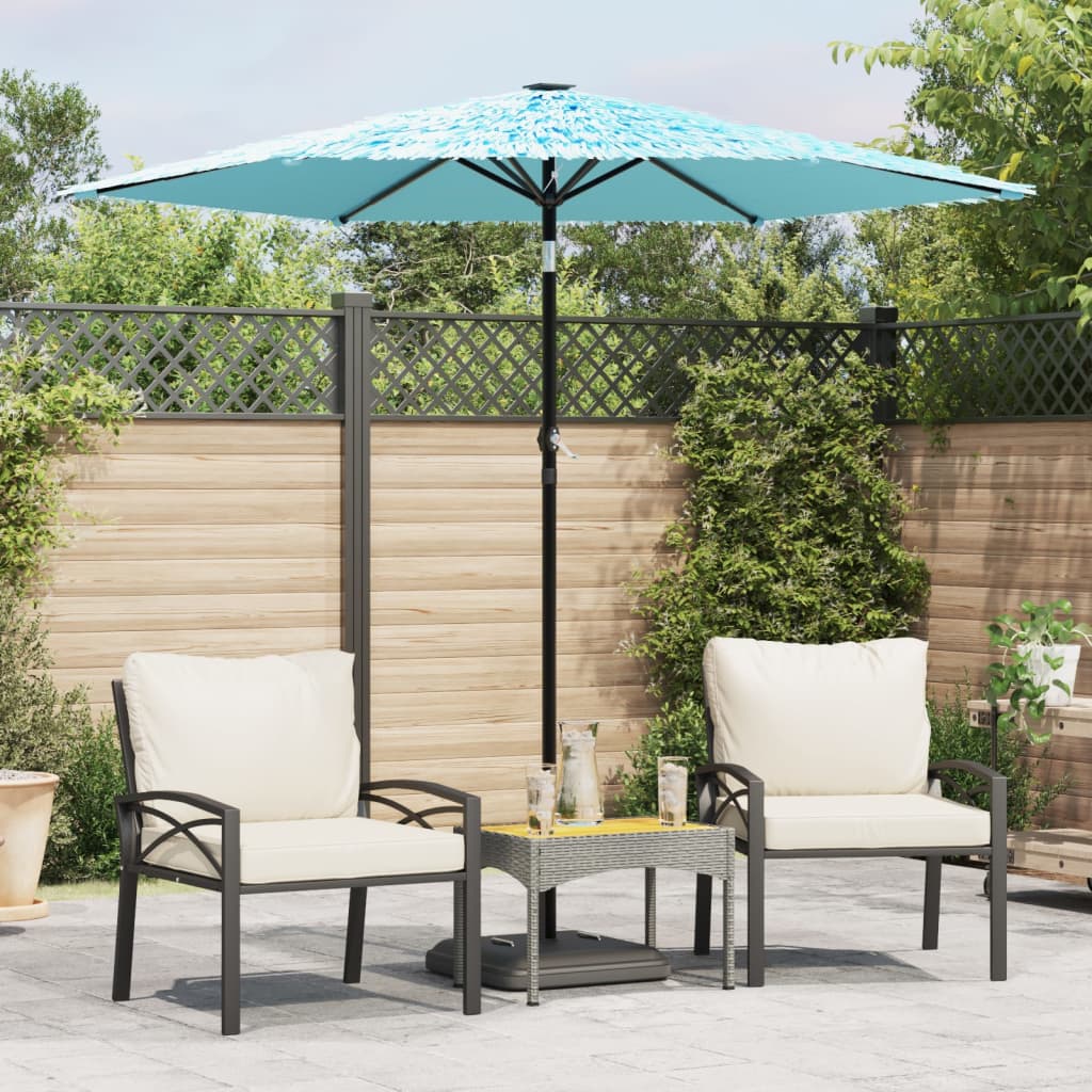 vidaXL Parasol avec mât en acier bleu 223x223x213 cm
