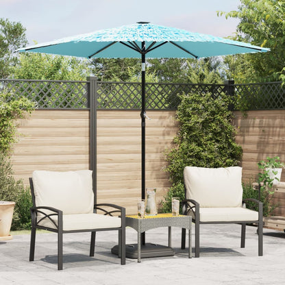 vidaXL Parasol avec mât en acier bleu 223x223x213 cm