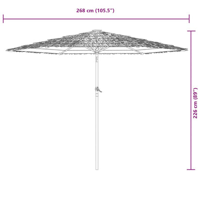 vidaXL Sonnenschirm mit Stahlmast Weiß 268x268x226 cm