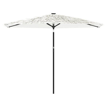 vidaXL Parasol avec mât en acier Blanc 288x288x225 cm