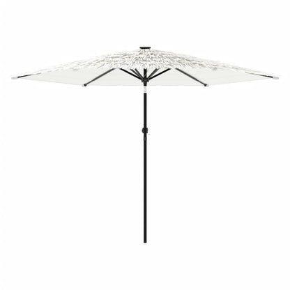 vidaXL Parasol avec mât en acier Blanc 288x288x225 cm