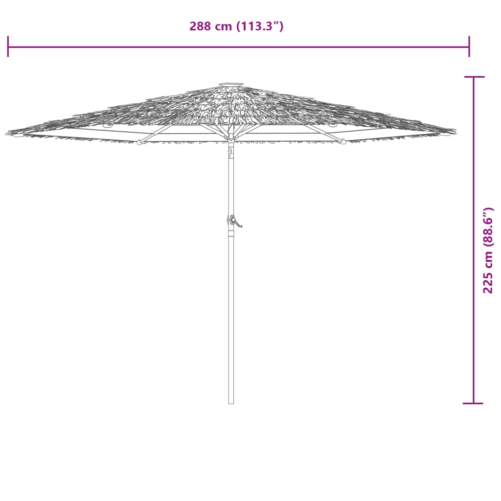 vidaXL Parasol avec mât en acier Blanc 288x288x225 cm