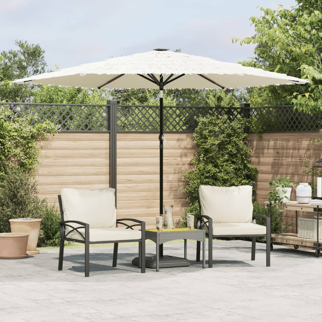 vidaXL Parasol avec mât en acier Blanc 288x288x225 cm