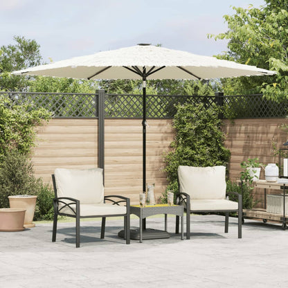 vidaXL Parasol avec mât en acier Blanc 288x288x225 cm