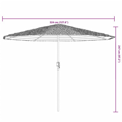 vidaXL Parasol à mât en acier bleu 324x324x247 cm