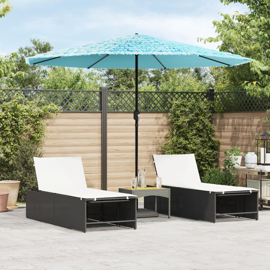 vidaXL Parasol à mât en acier bleu 324x324x247 cm