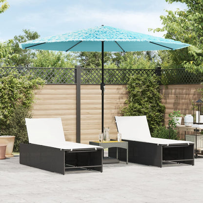 vidaXL Parasol à mât en acier bleu 324x324x247 cm
