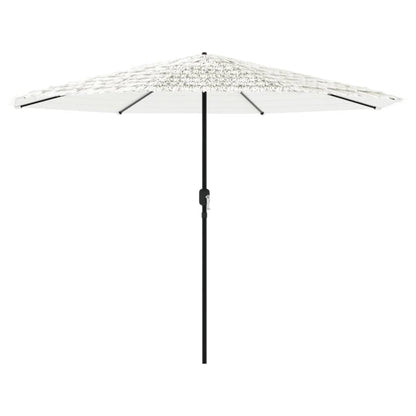 vidaXL Sonnenschirm mit Stahlmast Weiß 324x324x247 cm