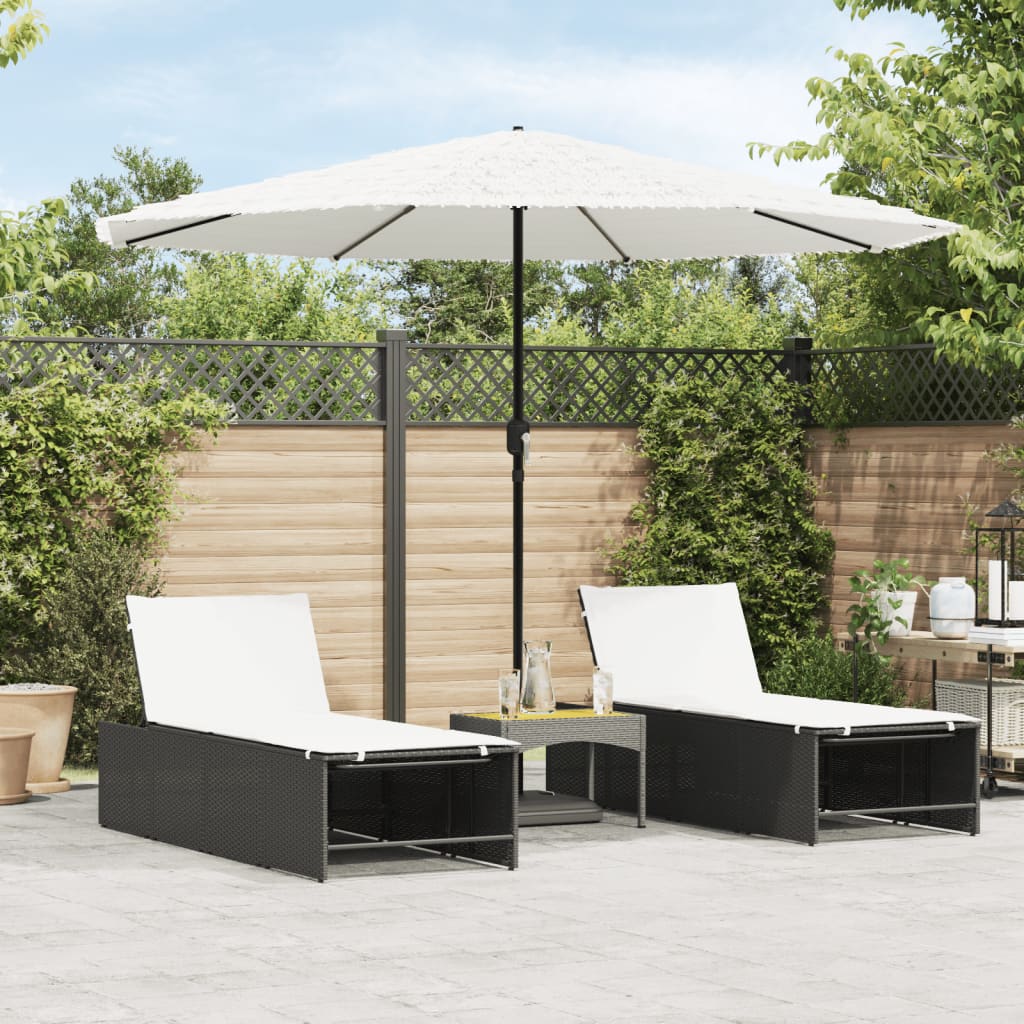 vidaXL Sonnenschirm mit Stahlmast Weiß 324x324x247 cm