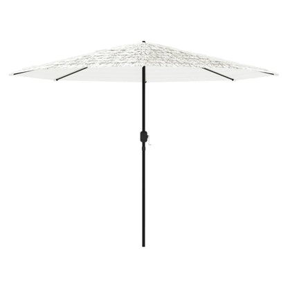 vidaXL Sonnenschirm mit Stahlmast Weiß 388x388x248 cm