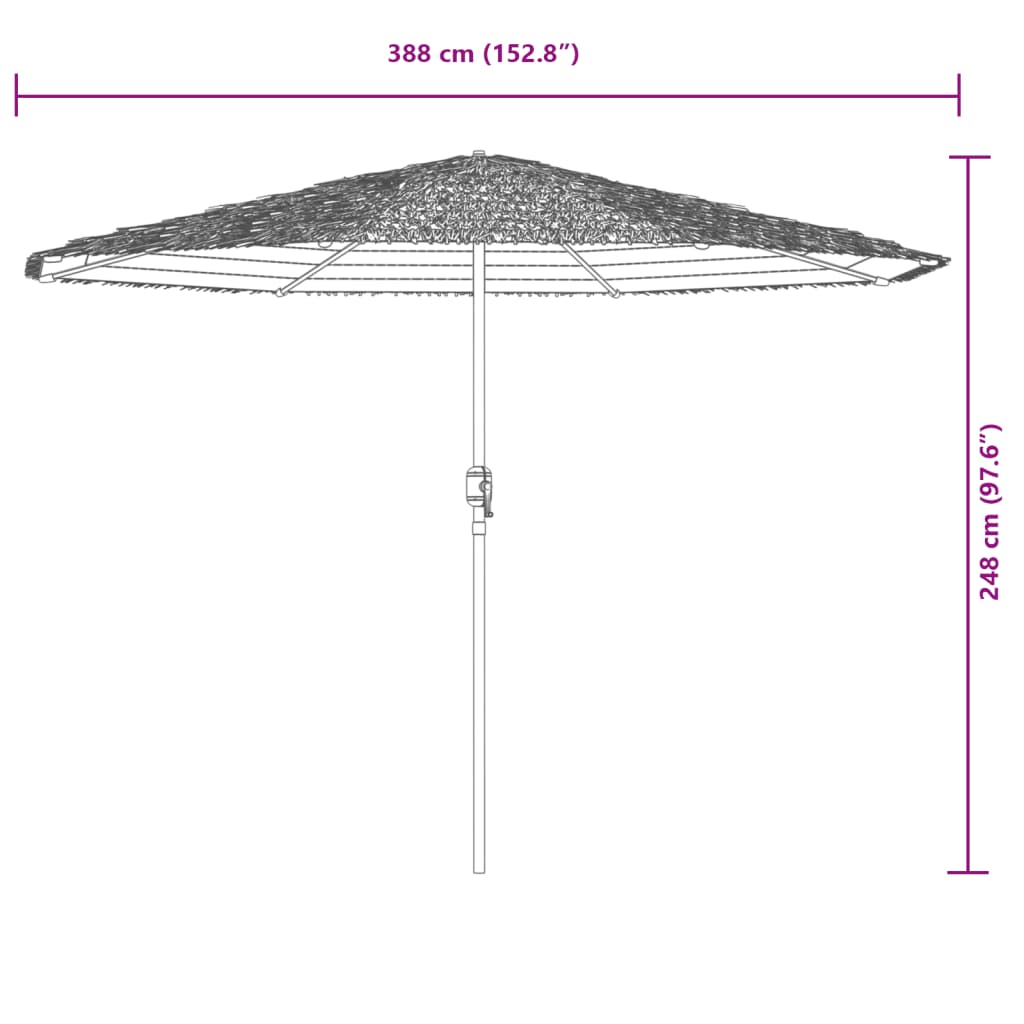 vidaXL Sonnenschirm mit Stahlmast Weiß 388x388x248 cm