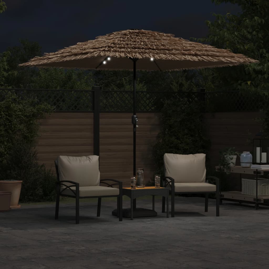 vidaXL Sonnenschirm mit LED und Stahlmast Braun 248x248x248 cm