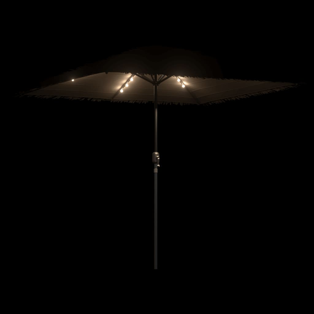 vidaXL Sonnenschirm mit LED und Stahlmast Braun 248x248x248 cm