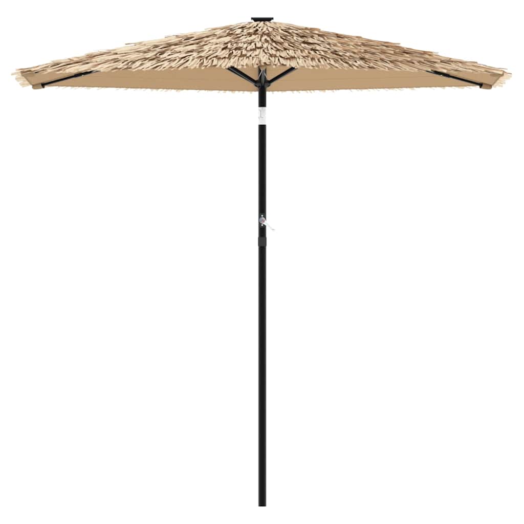 vidaXL Sonnenschirm mit LED und Stahlmast Braun 223x223x213 cm