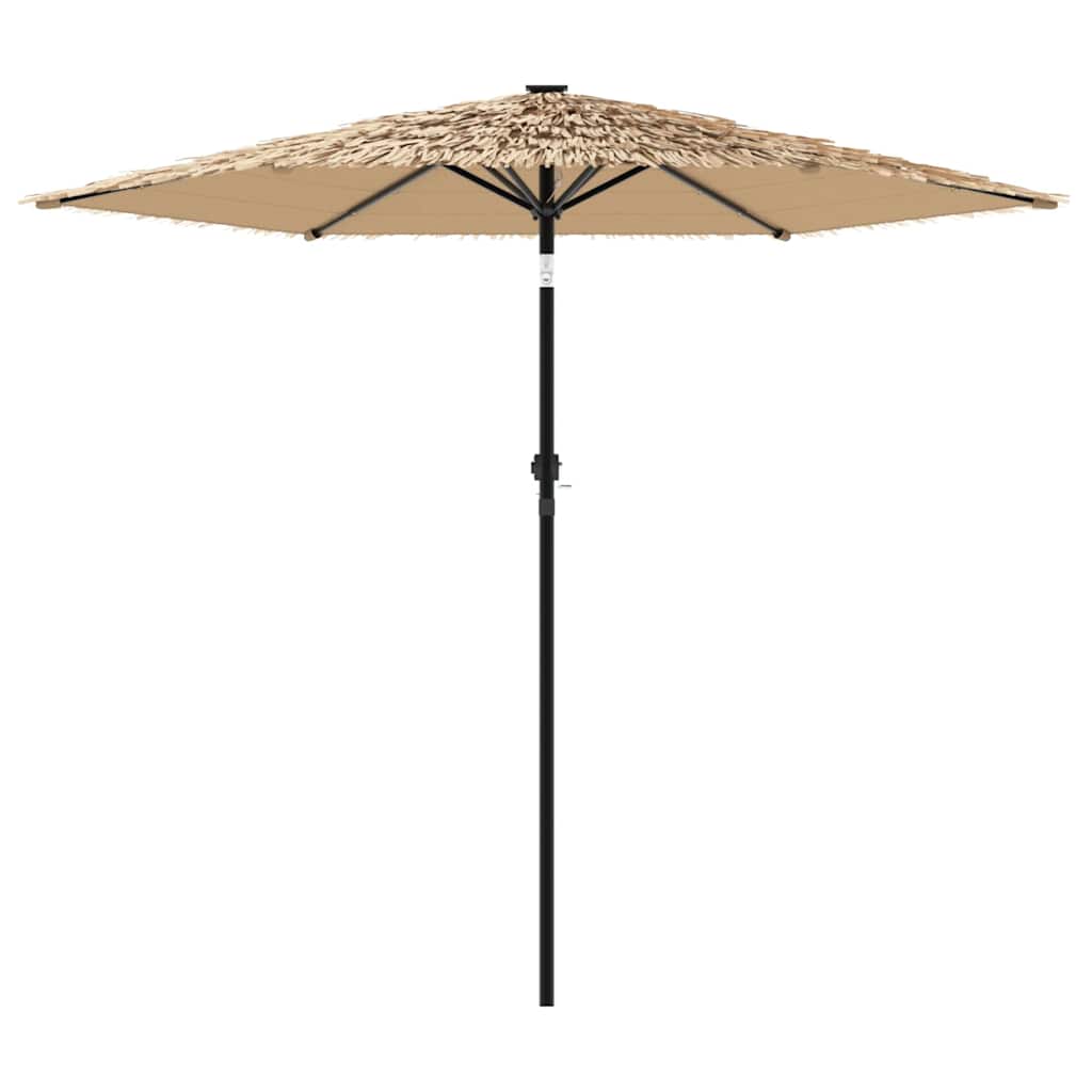vidaXL Sonnenschirm mit LED und Stahlmast Braun 223x223x213 cm