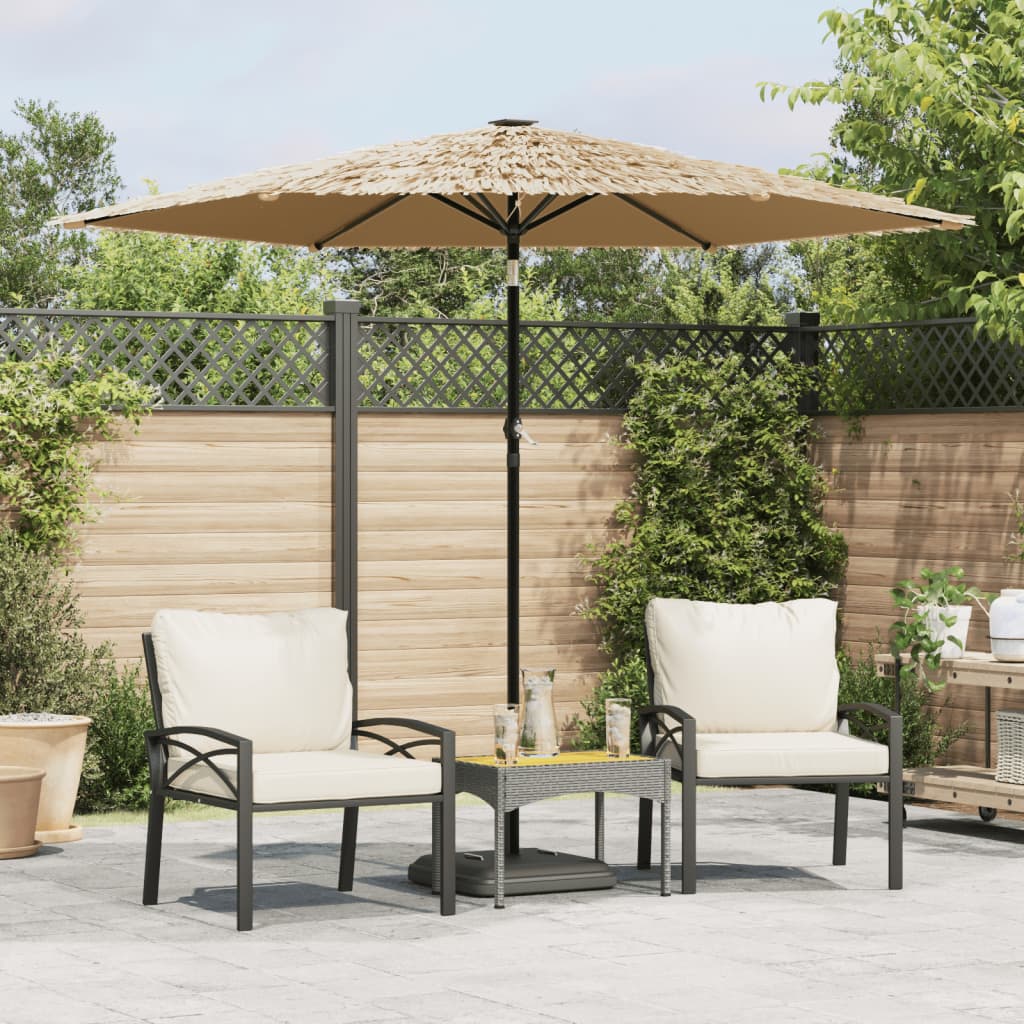 vidaXL Sonnenschirm mit LED und Stahlmast Braun 268x268x226 cm