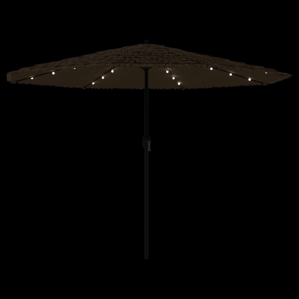 vidaXL Sonnenschirm mit LED und Stahlmast Braun 324x324x247 cm