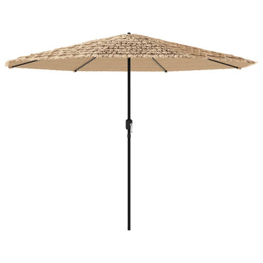 vidaXL Sonnenschirm mit LED und Stahlmast Braun 388x388x248 cm