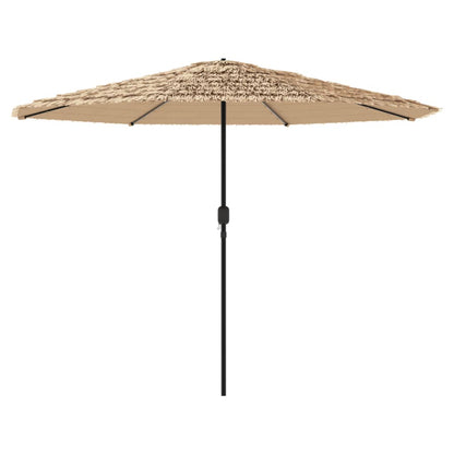 vidaXL Sonnenschirm mit LED und Stahlmast Braun 388x388x248 cm