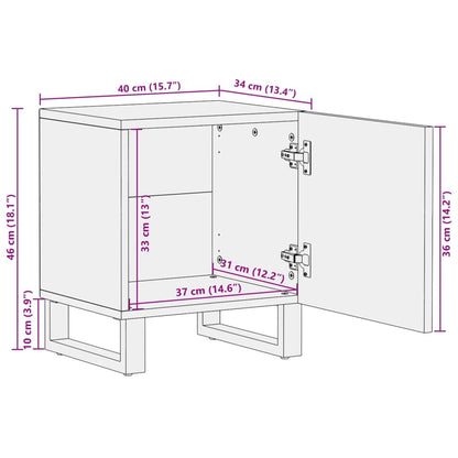 vidaXL Tables de chevet 2 pcs 40x34x46 cm Bois d'acacia massif