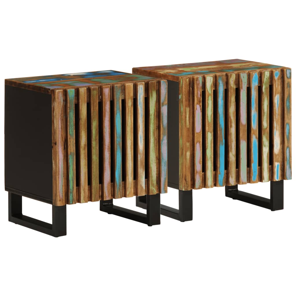 vidaXL Tables de chevet 2 pcs 40x34x46 cm Bois de récupération massif