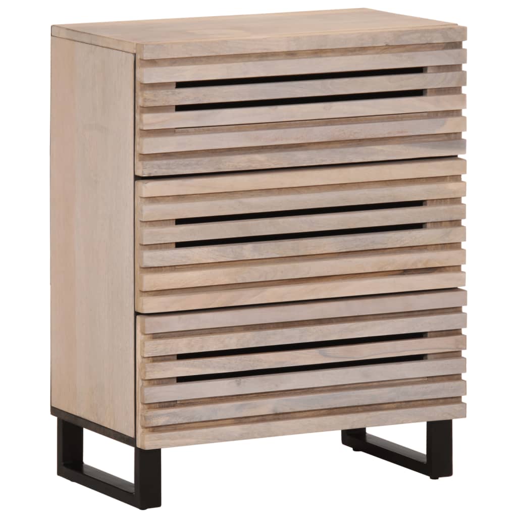 vidaXL Bahut blanc 60x34x75 cm Bois de manguier massif