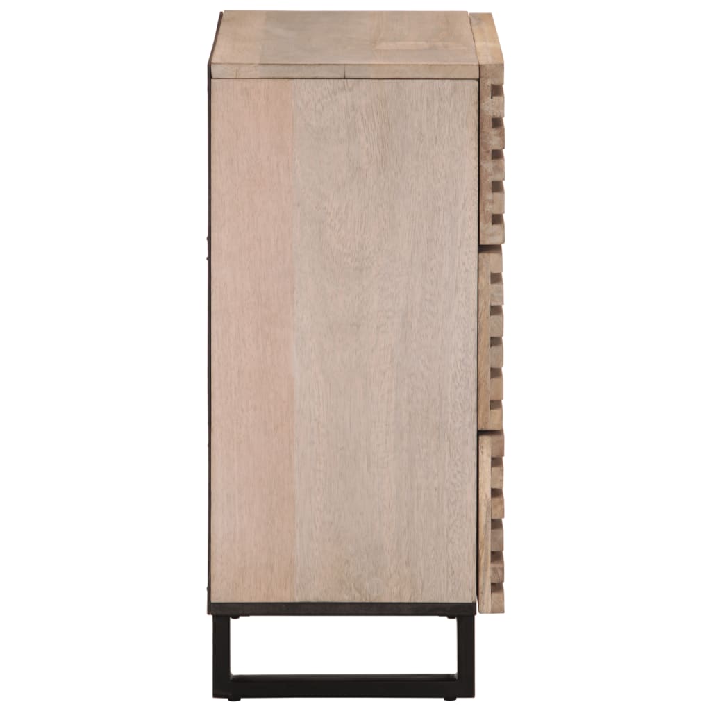 vidaXL Bahut blanc 60x34x75 cm Bois de manguier massif