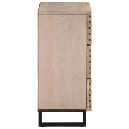 vidaXL Bahut blanc 60x34x75 cm Bois de manguier massif