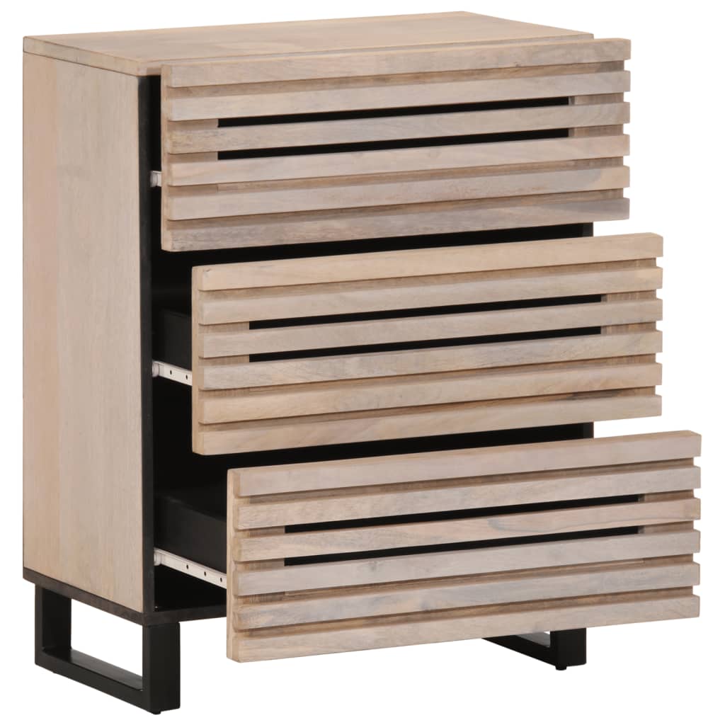 vidaXL Bahut blanc 60x34x75 cm Bois de manguier massif