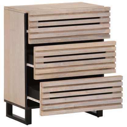 vidaXL Bahut blanc 60x34x75 cm Bois de manguier massif