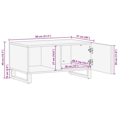 vidaXL Couchtisch Weiß 80x51x40 cm Massivholz Mango
