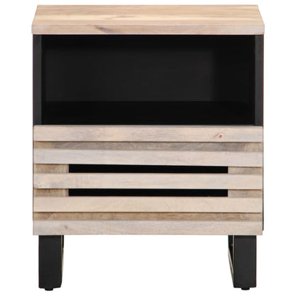 vidaXL Tables de chevet 2 pcs 40x34x46 cm Bois de manguier massif blanchi