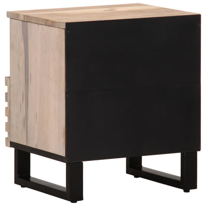 vidaXL Tables de chevet 2 pcs 40x34x46 cm Bois de manguier massif blanchi