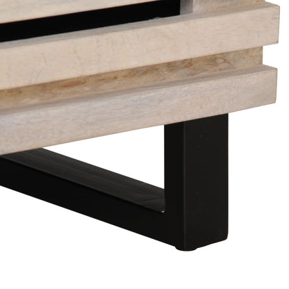 vidaXL Tables de chevet 2 pcs 40x34x46 cm Bois de manguier massif blanchi