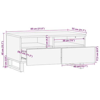vidaXL Couchtisch Braun 80x55x40 cm Massivholz Mango