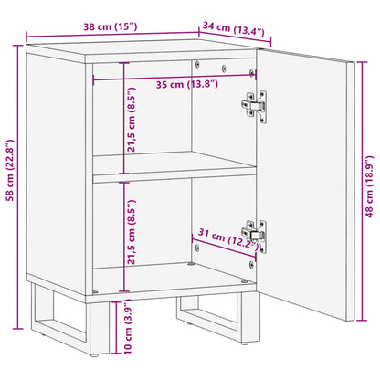 vidaXL Badschrank 38x34x58 cm Massivholz Akazie