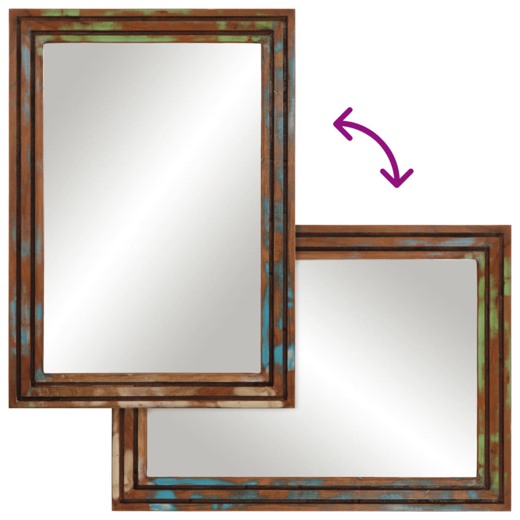 vidaXL Badspiegel 50x70 cm Massivholz Akazie und Glas