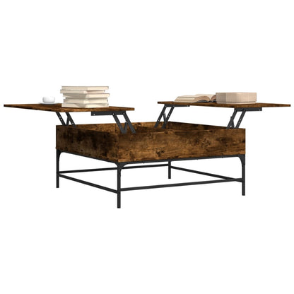 vidaXL Couchtisch Räuchereiche 95x95x45 cm Holzwerkstoff und Metall