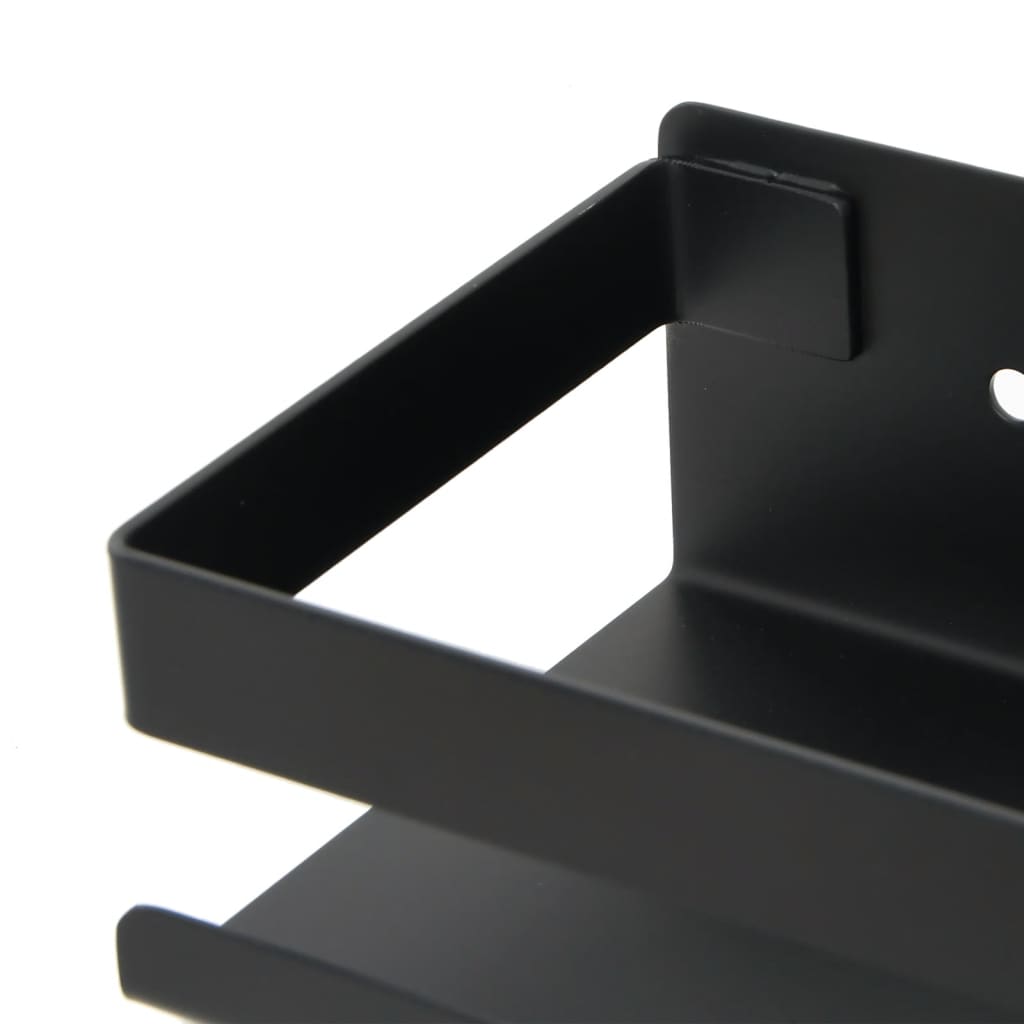 vidaXL Duschablage Mattschwarz 30x10x6 cm Gebürsteter Edelstahl 304